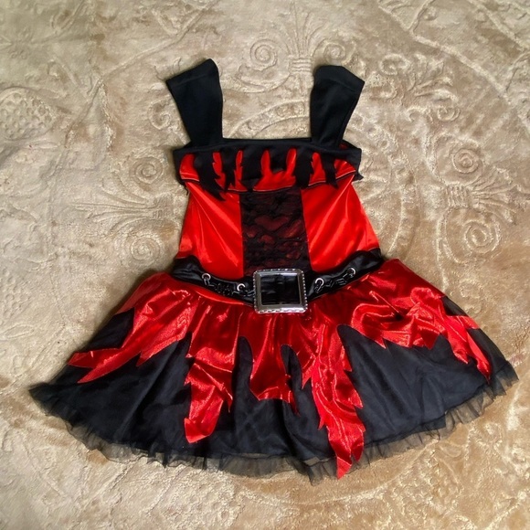 Girl Devil Costume Dress Only Size 7-8 Years - Picture 3 of 16